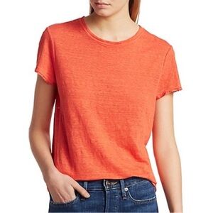 Frame Easy True 100% Organic Linen Top Medium Orange Essential Staple Summer